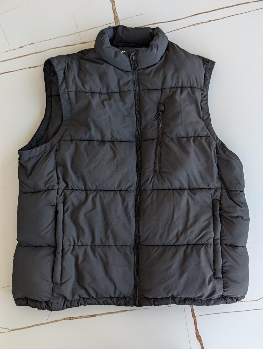 Zara Black Quilted Puffer Vest for Men